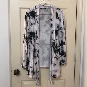 Abstract Lightweight Open Cardigan